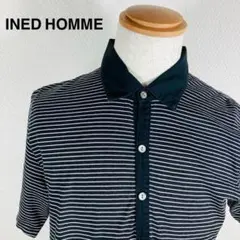 INED HOMMEストライプ ポロシャツ 半袖