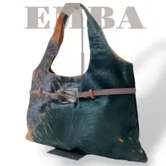 美品 エンバ EMBA トートバッグ ハラコ レザー 肩掛け ブラックブラウン