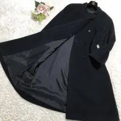 【大きいサイズ】SOIR PERLEソワール アンゴラ混ロングコート 黒 13