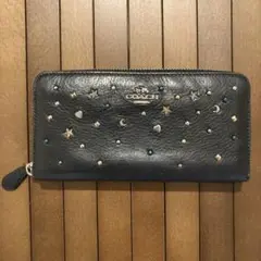 COACH コーチ 長財布 スターダスト スタッズ 黒