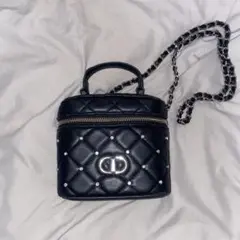 ブラックキルティングショルダーバッグ