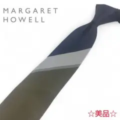 【MARGARET HOWELL】美品 ネクタイ ストライプ トリコカラー 絹