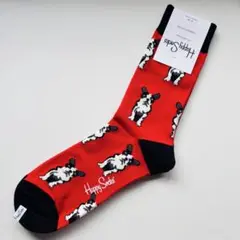 【新品】Happy Socks ボストンテリア柄 レッドソックス