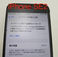 交換後バッテリー100%表示iPhoneSE2 DIYパーツ　自分で修理用