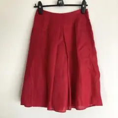 【美品】Sybilla シビラ　真紅 麻スカート 裏地付　L美品　日本製