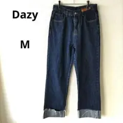 【美品】Dazy ダークブルー ストレートデニム ジーンズ　Gパン　ロールアップ
