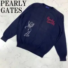 LA4428 PEARLY GATES パーリーゲイツ 長袖ニット ネイビー2