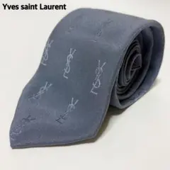 美品　イヴサンローラン　ヴィンテージ　ネクタイ　ロゴ　カサンドラ　総柄　シャドウ