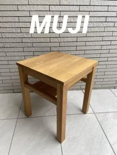 ⭐️美品⭐️廃盤希少⭐️無印⭐️無垢材サイドテーブルベンチ⭐️板座⭐️オーク材