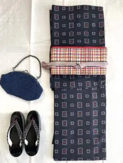 シャリシャリ紺絣のお着物