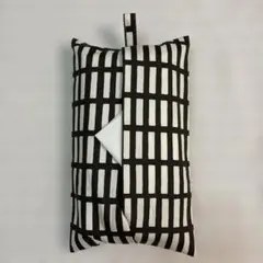 北欧格子柄のボックスティッシュカバー　ハンドメイド