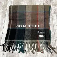 美品 ROYAL THISTLE ロイヤルサスティル チェックマフラー 毛100