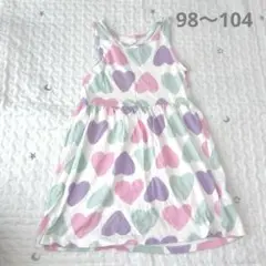H&M ワンピース　98 104 100 ハート