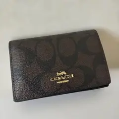 COACH 名刺入れ ブラウン ロゴ入り