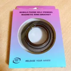 新品✨スマホホルダー MagSafe対応 360度回転　非対応用ステッカー付　黒