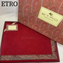 新品★ETRO エトロ ウォッシャブル ウールスローケット 膝掛け 赤