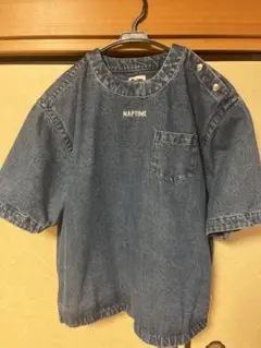 Naptime 刺繍半袖プルオーバーSHIRTS-INDIGO