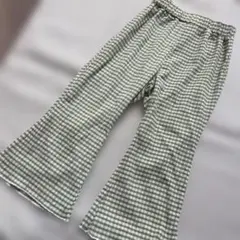 チェック柄フレアパンツ 110cm相当