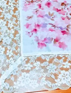 ★お値下げ 美品 レース膝掛け さくら柄 宇野千代
