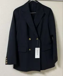 ナチュラルビューティーベーシック　リネンライクダブルブレストボクシージャケット