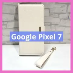 Google Pixel 7 手帳型ケース PUレザー ストラップ付き ベージュ