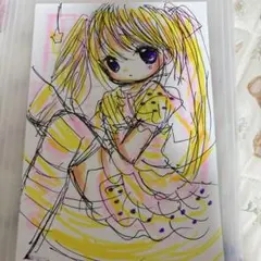 訳あり手描きイラスト。ツインテールの女の子。イラストボード