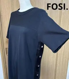 FOSI. フォーシ　ワンピース　サイドボタンデザイン　黒