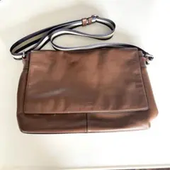 coachレザーショルダーバック キャメルブラウン