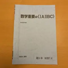 駿台 数学重要α(IA IIB C) 夏期講習 テキスト 2024