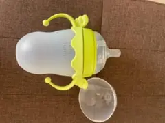 Comotomo 哺乳瓶 緑色 ストロー付き