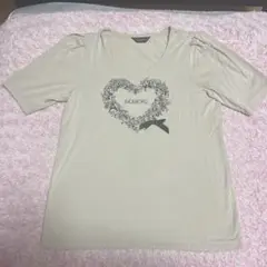 INGEBORG ハートプリント 半袖Tシャツ ベージュ