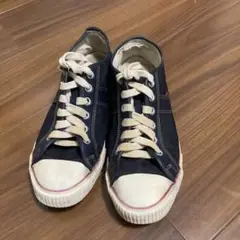 完売品フラットヘッドデニム生地スニーカー日本製サイズ表記7.5（25.5）