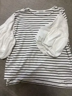 Lugnoncureストライプとホワイト バルーン袖 トップス２着