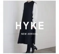 HYKE ワンピース MELTON SLEEVELESS DRESS BLACK