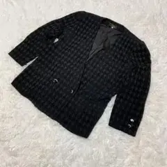 【新品未使用】leilian レリアン ノーカラージャケット 総柄 ダブル