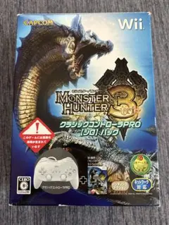 wii用　モンスターハンター3 ソフト+ クラシックコントローラーPRO 白
