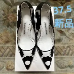 マノロブラニク パンプス サンダル 37.5 フラワー ハンギシ