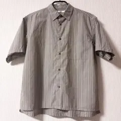 UNIQLO：C ユニクロC　ブロードオーバーサイズシャツ/ストライプ　ブラウン