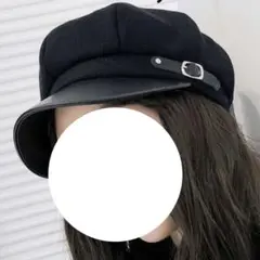 黒いウールキャスケット