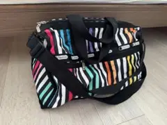 ボストンバッグ　レスポートサック　ストライプ柄