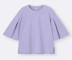 GUフレアスリーブ TシャツZ+E/XL/ラベンダー