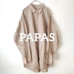 パパス PAPAS チェック柄長袖シャツ