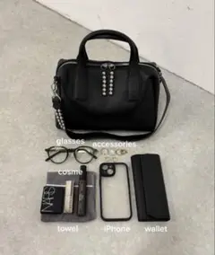 ☆美品☆イアパピヨネ スタッズボストンバッグ