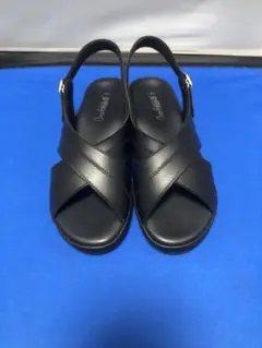 Bollinger ブラック クロスストラップサンダル サイズLL(24.5)