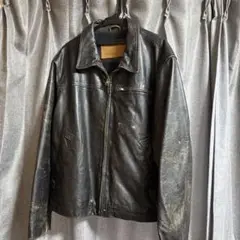 Timberland ブラックレザージャケット XL