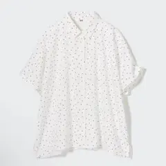 UNIQLO ユニクロ レーヨンプリントブラウス ドット Sサイズ ホワイト