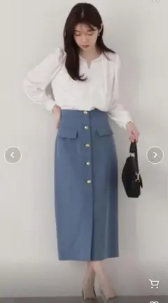 PROPORTION BODY DRESSINGフロント釦フラップタイトスカート
