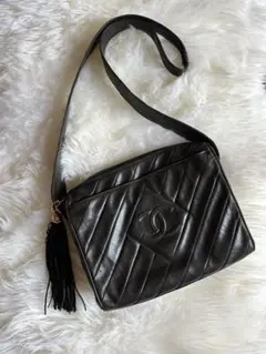 CHANEL シャネル マトラッセ ラムスキンショルダーバッグ フリンジ レザー
