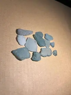 シーグラスピース 12個　水色