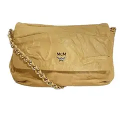 MCM ショルダーバッグ レザー 革 鞄 カバン チェーン ゴールド ブランド
